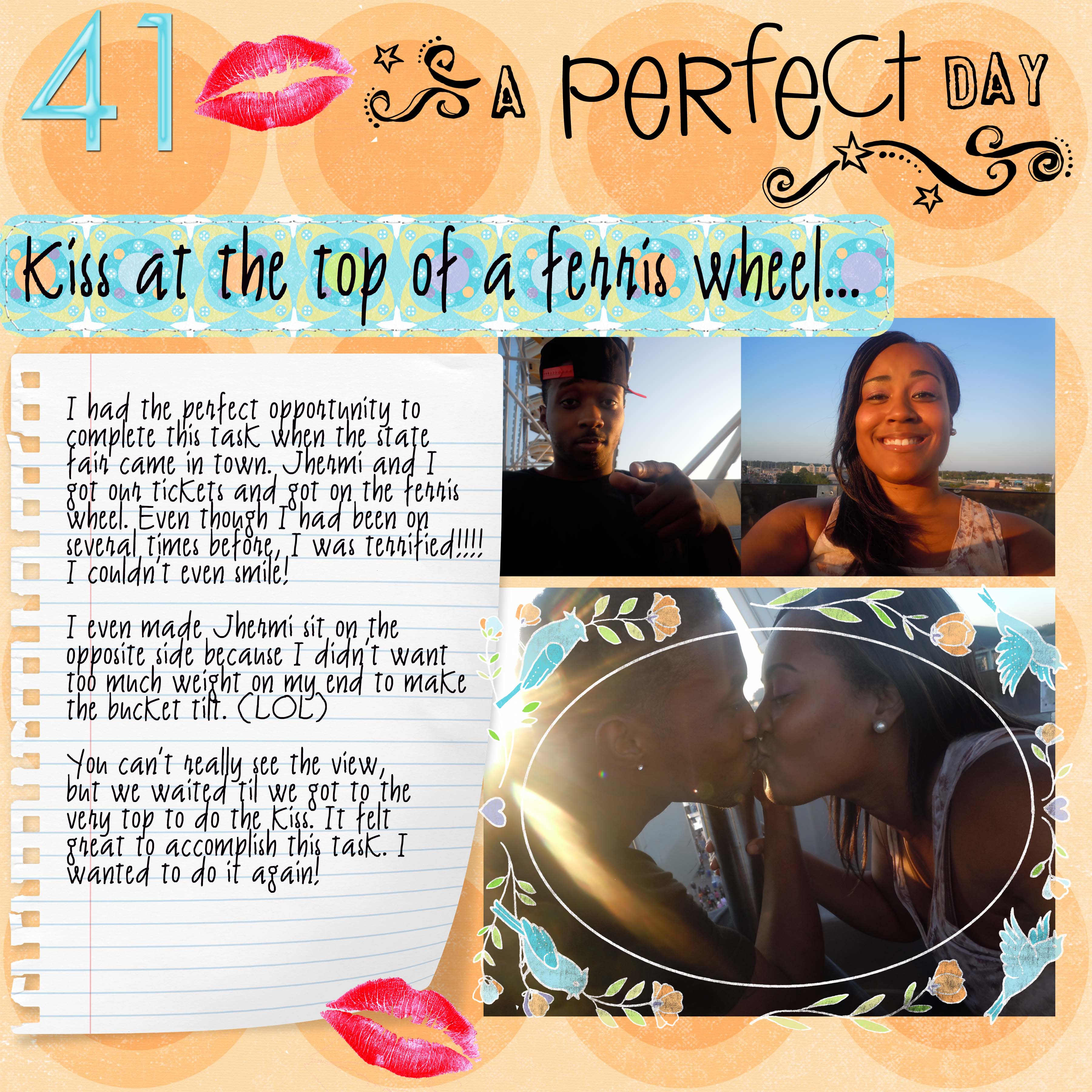 Kiss at the top of a ferris wheel