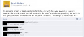 Husband Admits To Killing His Wife, Posts Photo Of Her Body On Facebook o-DEREK-MEDINA-FACEBOOK-570