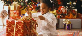 Girl Opening Christmas Present